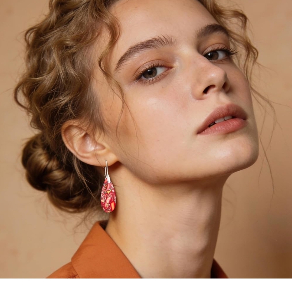 Elegant Red Dangle Earrings